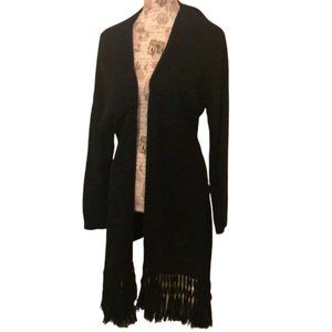 Open Front Cardigan Sweater with Fringe